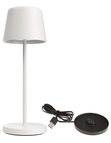 Se Canis Mini inden-/udendørs trådløs bordlampe H20,8 cm 2,3W LED - Mat hvid hos Lepong.dk