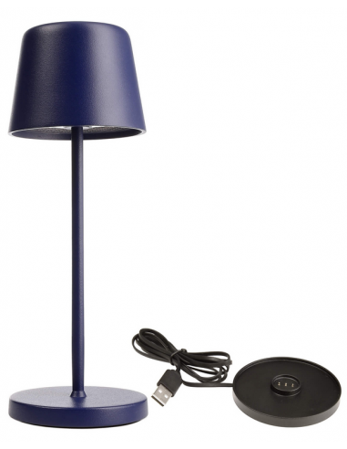 Se Canis Mini inden-/udendørs trådløs bordlampe H20,8 cm 2,3W LED - Mat blå hos Lepong.dk