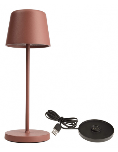 Billede af Canis Mini inden-/udendørs trådløs bordlampe H20,8 cm 2,3W LED - Mat terracotta