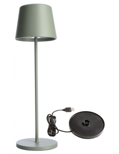 Billede af Canis inden-/udendørs trådløs bordlampe H37 cm 3,5W LED - Mat grågrøn