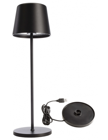 Se Canis inden-/udendørs trådløs bordlampe H37 cm 3,5W LED - Mat sort hos Lepong.dk