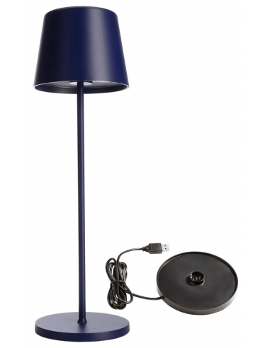 Billede af Canis inden-/udendørs trådløs bordlampe H37 cm 3,5W LED - Mat blå