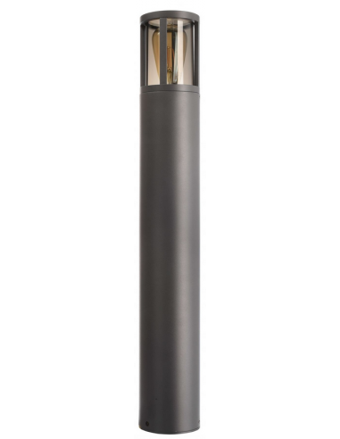 Billede af Facado II bedlampe i aluminium og polycarbonat H65 cm 1 x E27 - Mørkegrå/Røget