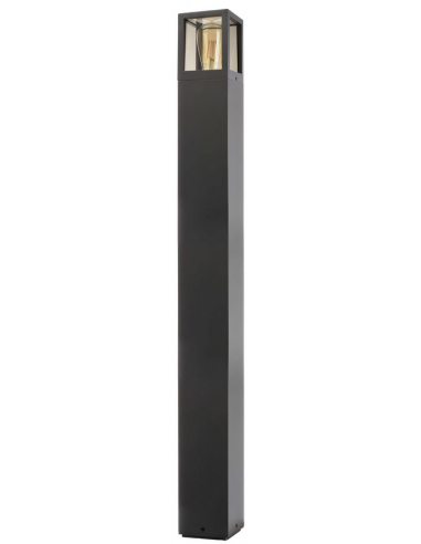 Billede af Facado II bedlampe i aluminium og polycarbonat H100 cm 1 x E27 - Mørkegrå/Røget