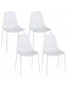Sæt med 4 x spisebordsstole i metal og kunststof H88,5 cm - Hvid