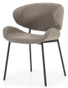 Tess spisebordsstol i metal og bouclé H72 cm - Sort/Brun