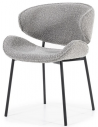 Tess spisebordsstol i metal og bouclé H72 cm - Sort/Grå