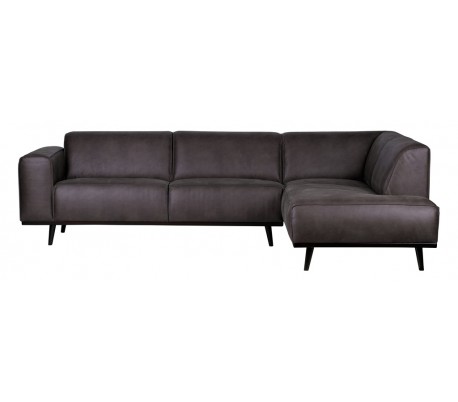 Hjørnesofa i ægte læder 274 x 210 cm grÃ¥ Hjørnesofa læder