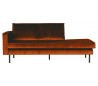 Daybed sofa i velour B206 cm - Rust