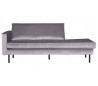 Daybed sofa i velour B206 cm - Lysegrå
