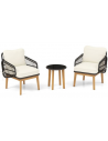 Loungesæt med 2 stole og 1 bord i akacietræ og polyrattan - Natur/Sortbrun