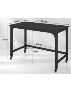 Skrivebord på hjul i metal... 2