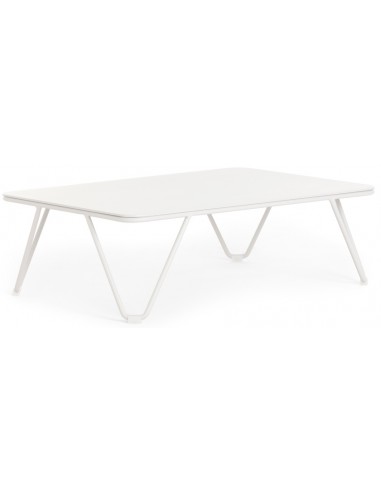 Billede af Diabla Valentina lounge havebord i stål og aluminium 80 x 53 cm - Hvid/Hvid
