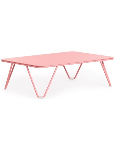 Se Diabla Valentina lounge havebord i stål og aluminium 80 x 53 cm - Pink/Pink hos Lepong.dk