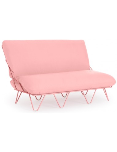 Se Diabla Valentina loungesofa i stål og tekstil 136 x 85 cm - Pink/Pink hos Lepong.dk