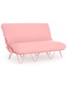 Diabla Valentina loungesofa i stål og tekstil 136 x 85 cm - Pink/Pink