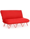 Diabla Valentina loungesofa i stål og tekstil 136 x 85 cm - Rød/Rød