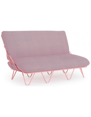 Se Diabla Valentina loungesofa i stål og tekstil 136 x 85 cm - Pink/Hexagon pink hos Lepong.dk