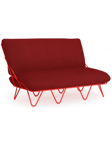 Billede af Diabla Valentina loungesofa i stål og tekstil 136 x 85 cm - Rød/Hexagon rød