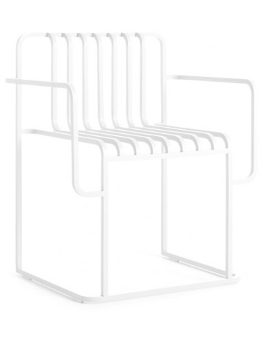 Billede af Diabla Grill havestol med armlæn i aluminium H77 cm - Hvid