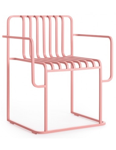 Se Diabla Grill havestol med armlæn i aluminium H77 cm - Pink hos Lepong.dk