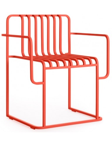 Se Diabla Grill havestol med armlæn i aluminium H77 cm - Rød hos Lepong.dk