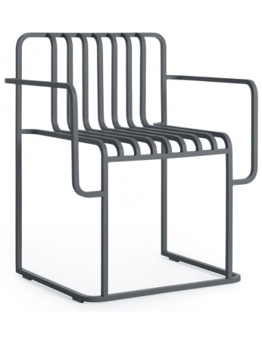 Billede af Diabla Grill havestol med armlæn i aluminium H77 cm - Antracit