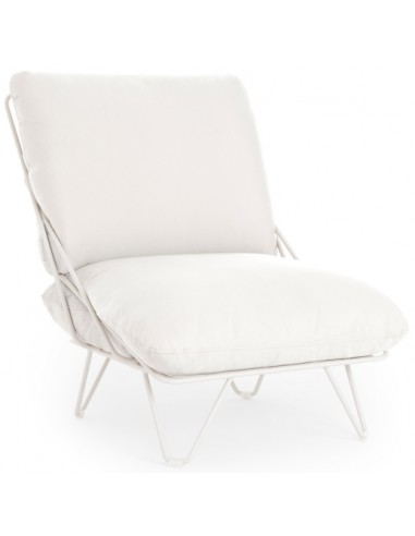 Billede af Diabla Valentina loungestol i stål og tekstil 66 x 86 cm - Hvid/Hvid