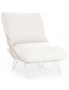 Diabla Valentina loungestol i stål og tekstil 66 x 86 cm - Hvid/Hvid