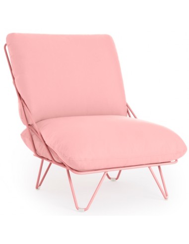 Billede af Diabla Valentina loungestol i stål og tekstil 66 x 86 cm - Pink/Pink
