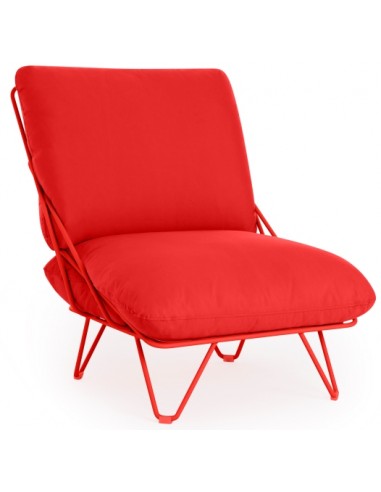 Se Diabla Valentina loungestol i stål og tekstil 66 x 86 cm - Rød/Rød hos Lepong.dk