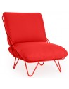 Diabla Valentina loungestol i stål og tekstil 66 x 86 cm - Rød/Rød