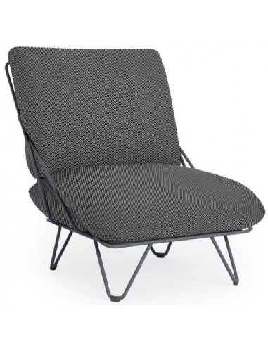 Billede af Diabla Valentina loungestol i stål og tekstil 66 x 86 cm - Antracit/Hexagon grå