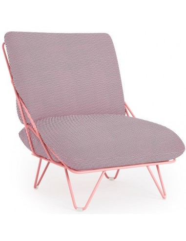 Se Diabla Valentina loungestol i stål og tekstil 66 x 86 cm - Pink/Hexagon pink hos Lepong.dk