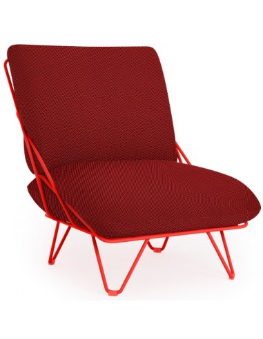Billede af Diabla Valentina loungestol i stål og tekstil 66 x 86 cm - Rød/Hexagon rød