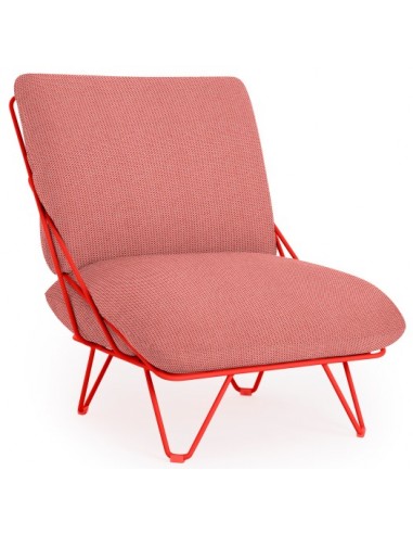 Se Diabla Valentina loungestol i stål og tekstil 66 x 86 cm - Rød/Domino Craps rød meleret hos Lepong.dk