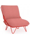 Diabla Valentina loungestol i stål og tekstil 66 x 86 cm - Rød/Domino Craps rød meleret