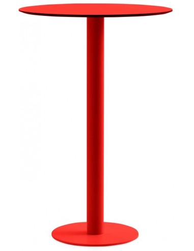 Se Diabla Mona bar havebord i stål og phenolic kunststof H105 x Ø70 cm - Rød hos Lepong.dk