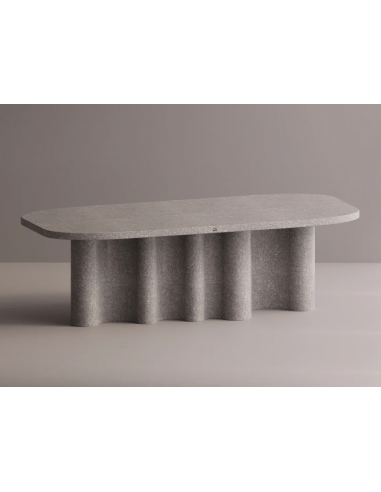 Billede af Serapis spisebord i letbeton H75 x B240 x D105 cm - Grå terrazzo