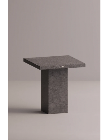 Billede af Ether spisebord i letbeton H75 x B70 x D70 cm - Antracit terrazzo