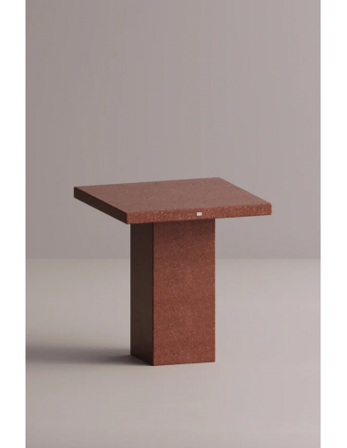 Billede af Ether spisebord i letbeton H75 x B70 x D70 cm - Bordeaux terrazzo