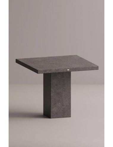 Billede af Ether spisebord i letbeton H75 x B90 x D90 cm - Antracit terrazzo