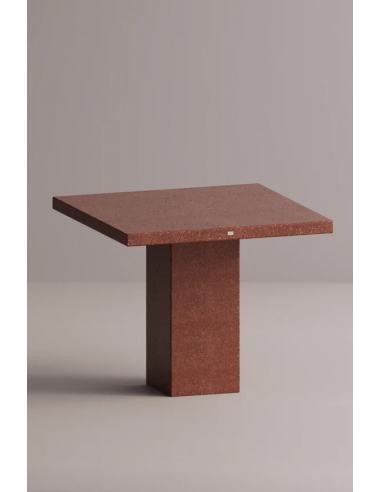 Billede af Ether spisebord i letbeton H75 x B90 x D90 cm - Bordeaux terrazzo