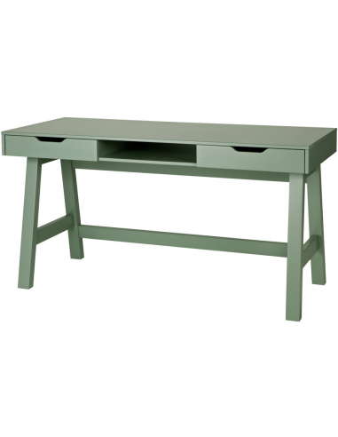 Se Skrivebord i fyrretræ H75 x B140 x D62 cm - Jadegrøn hos Lepong.dk