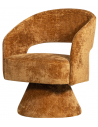 Rotérbar loungestol i chenille H82 x B71 cm - Terracotta