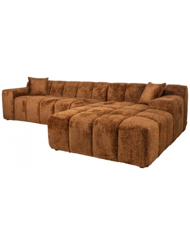 Billede af Cube højrevendt chaiselong sofa i chenille 325 x 195 cm - Kanel
