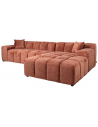 Cube højrevendt chaiselong sofa i chenille 325 x 195 cm - Rødrosa
