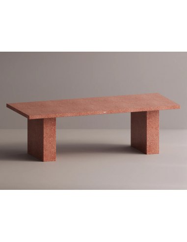 Billede af Tartarus spisebord i letbeton H75 x B240 x D100 cm - Rød terrazzo