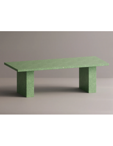 Billede af Tartarus spisebord i letbeton H75 x B240 x D100 cm - Grøn terrazzo