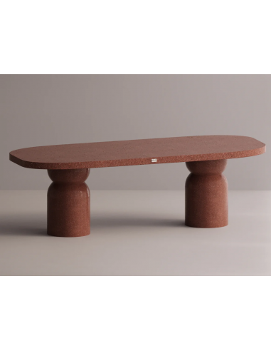 Billede af Gaia spisebord i letbeton H75 x B240 x D90 cm - Bordeaux terrazzo
